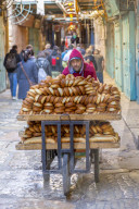 View of bread man in Old City, Old City, UNESCO World Heritage Site, Jerusalem, Israel, Middle East