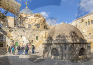 View of rooftop of Church of the Holy Sepulchre in Old City, Old City, UNESCO World Heritage Site, Jerusalem, Israel, Middle East