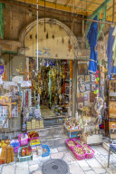 View of shop near Church of the Holy Sepulchre in Old City, Old City, UNESCO World Heritage Site, Jerusalem, Israel, Middle East