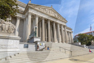 View of National Gallery of Art on Pennsylvania Avenue, Washington DC, District of Columbia, United States of America