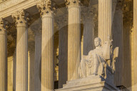 View of Supreme Court of the United States at sunset, Washington D.C., United States of America, North America