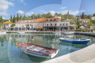 View of boats in the harbour in Cavtat on the Adriatic Sea, Cavtat, Dubronick Riviera, Croatia, Europe