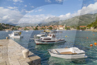 View of town and harbour in Cavtat on the Adriatic Sea, Cavtat, Dubronick Riviera, Croatia, Europe