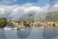 View of town and harbour in Cavtat on the Adriatic Sea, Cavtat, Dubronick Riviera, Croatia, Europe