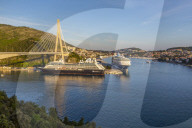 View of cruise ships in the Port of Dubrovnik, Dubrovnik Riviera, Croatia, Europe