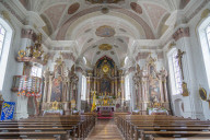 View of interior of Dekanatspfarrkirche in St. Johann in Tirol Austrian Tyrol, Austria, Europe