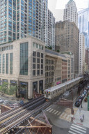 View of Loop Train on North Wabash Avenue, Chicago, Illinois, United States of America, North America