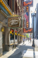 View of the Berghoff Restaurant exterior, Downtown Chicago, Illinois, United States of America, North America