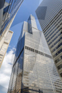 View of Willis Tower from street below, Chicago, Illinois, United States of America, North America
