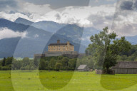 View of Trautenfels Castle, Schloss Trautenfels Museum, Unterburg, Styria, Austria. Europe
