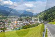 Panoramic view of Schladming town, Styria, Austrian Tyrol, Austria, Europe
