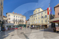 View of bars and cafes in People's Square or Pjaca, Split, Dalmatian Coast, Croatia, Europe