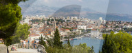 Panoramic view from above the town of Split Town and Cathedral of Saint Domnius, Split, Dalmatian Coast, Croatia, Europe