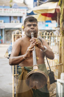 Morning Puja Ceremony at Vairavar Kovil Hindu Temple, Jaffna, Northern Province, Sri Lanka, Asia