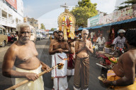 Morning Puja Ceremony at Vairavar Kovil Hindu Temple, Jaffna, Northern Province, Sri Lanka, Asia