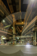 Crazy road junction in central Tokyo, Japan.