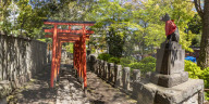 Torii gates at Nezu Shrine in Bunkyo ward, Tokyo, Japan.
