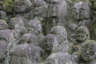 Otagi Nenbutsu-ji temple on the outskirts of Kyoto. Its collection of 1200 Rakan statues represent the disciples of Buddha.