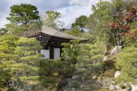Autumn color in Ninna-ji Temple, Kyoto, Japan. Founded in 888 Ninna-ji temple is part of the Historic Monuments of Ancient Kyoto