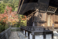 Autumn color in Jojakko-ji Temple in Arashiyama, Kyoto, Japan.