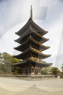 The five storey pagoda of Kofuku-ji Temple in Nara, Japan.