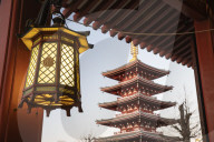 Senso-ji temple in the city of Tokyo, Japan. An ancient Buddhist temple in the Asakusa district of Tokyo.