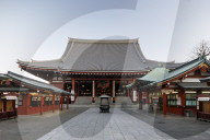 Senso-ji temple in the city of Tokyo, Japan. An ancient Buddhist temple in the Asakusa district of Tokyo.