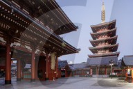 Senso-ji temple in the city of Tokyo, Japan. An ancient Buddhist temple in the Asakusa district of Tokyo.
