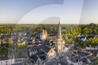 The chateau and town of Langeais in the Loire Valley, France.