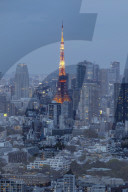 The Tokyo Tower in central Tokyo, Japan.