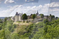 The hilltop village of Saint-Suzanne in the Mayenne area of France.