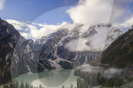 Lago di Braies in the Dolomites of Northern Italy.