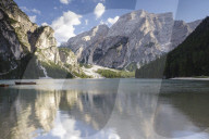 Lago di Braies in the Dolomites of Italy.