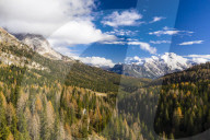 Autumn color near to Cortina d'Ampezzo in the Dolomites, Italy.