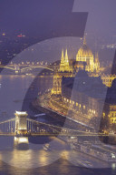 The Hungarian Parliament Building and Chain Bridge in Budapest, Hungary