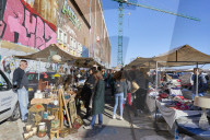 IJ Hallen monthly market at the NDSM in Amsterdam Noord, Netherlands, is the biggest flea market in Europe.