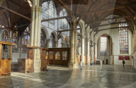 Interior of Oude Kerk, Old Church in Amsterdam, Netherlands.