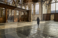 Interior of Oude Kerk, Old Church in Amsterdam, Netherlands.