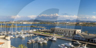 Italy, Sardinia, Olbia, View of Yacht club