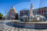 Statue of Apollo at Place Massena, Nice, South of France,