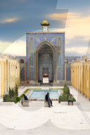 Mozaffari Jame Mosque or Friday Mosque, Fa?ade decorated with floral patterns, Kerman, Kerman Province, Iran