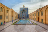 Mozaffari Jame Mosque or Friday Mosque, Fa?ade decorated with floral patterns, Kerman, Kerman Province, Iran