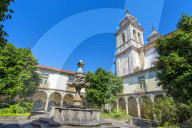 St. Martin of Tibaes Monastery, Cemetery Cloister and fountain, Braga, Minho, Portugal