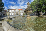 Braga City Hall and fountain, Minho, Portugal