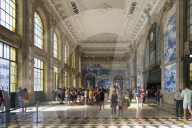 Sao Bento railway station decorated with azulejos, Porto, Portugal