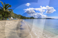 Beautiful beach, turquoise sea, South Friars Bay, Saint George Basseterre Parish, St. Kitts, St. Kitts and Nevis, Caribbean