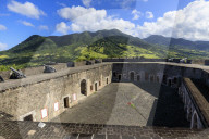 Citadel ramparts, Brimstone Hill Fortress National Park, UNESCO World Heritage Site, St. Kitts, St. Kitts and Nevis, Caribbean
