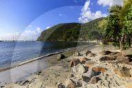 Deshaies waterfront, Death In Paradise location, Basse Terre, Guadeloupe, Lesser Antilles, Caribbean