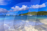 Quiet Caribbean, beach, turquoise sea, beautiful Port Elizabeth, Admiralty Bay, Bequia, The Grenadines, St Vincent, West Indies