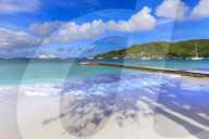 Quiet Caribbean, beach, turquoise sea, beautiful Port Elizabeth, Admiralty Bay, Bequia, The Grenadines, St Vincent, West Indies